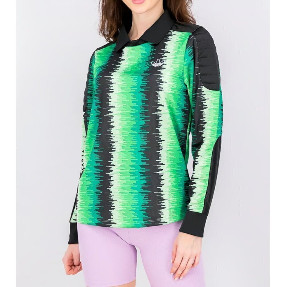 Adidas Bright Green Colorful Long Sleeve Soccer Shirt XS